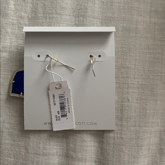 New Kendra Scott Alex Earrings in Cobalt Blue - Picture 4 of 7